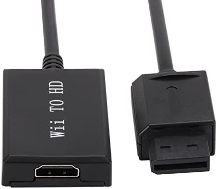 Derclive за Wii до HDMI-компатибилен конвертор адаптер со 3,5 mm аудио приклучок Поддршка 1080p црна