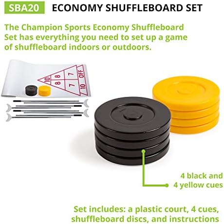 Шампионски спортови Shuffleboard Set: Игра на отворено во затворен простор