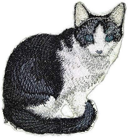 Неверојатни прилагодени портрети за мачки [Трикси мачка] Везено железо на/шие лепенка [4,5 x 4] направено во САД]