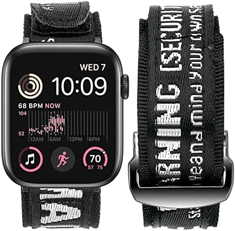 Repluto за Apple Watch Band 49mm 45mm 44mm 42mm, Sports Nylon Strap со ткаени јамка дизајн солиден тежок замена за замена за Apple Watch Ultra