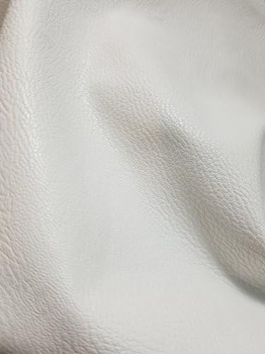 Бела Мат Вештачка Веганска Кожа покрај Дворот Синтетички Плетен 0,9 мм Полноправен Изглед Теле Мазна Напа 4 Јарди Широк 52 инчи х 144