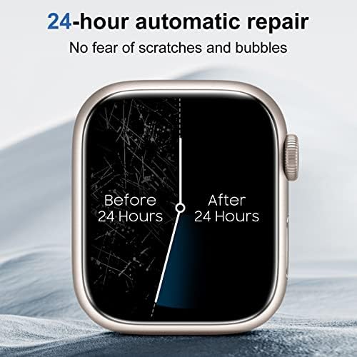 Uniquem [6 пакет] За заштитник на екранот на Apple Watch 45mm серија 8/7, [само-лекување] [бесплатно меур] мек TPU јасен филм за iWatch
