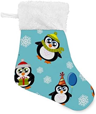 Алаза Божиќни чорапи симпатични пингвини и снегулки Класични персонализирани мали декорации за порибување за семејни сезонски