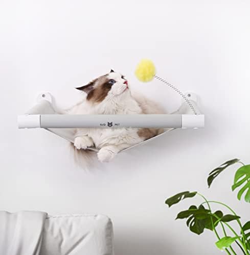 Свд.Миленичиња Мачка Хамак Ѕид Монтирани Со Мачка Играчка, Мека Поместена &засилувач; Удобно Покритие Премиум Мачка Мебел. Модерен Дизајн