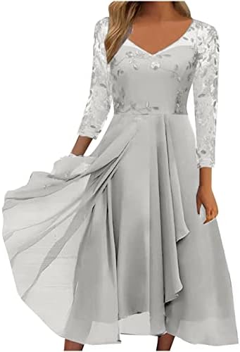 Rmxei женски фустан шифон елегантна чипка крпеница фустан исечен долг фустан невестински вечерен фустан