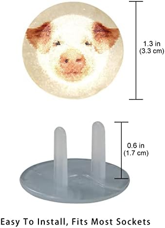 Електричен излез опфаќа 12 пакувања, пластични приклучоци Опфаќа безбедносни капаци за заштитник на штекерот - портрет на уметнички свињи