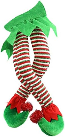 Хаиџинија Божиќни Елф Исполнети Нозе Заглавени Дрво Врвна Декорација Божиќен Празник Внатрешна Надворешна Декорација Украси За Забави
