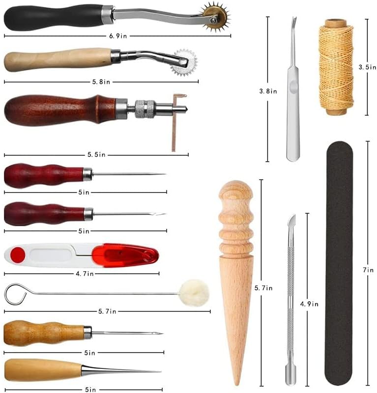 Кожни занаетчиски алатки комплет рака за шиење за шиење за шиење на шал