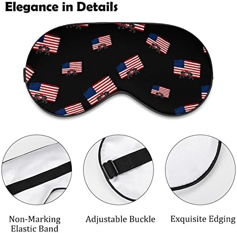 Американско знаме борење за спиење за слепите маски за очила за очила за очи со прилагодлива лента за жени мажи ноќ