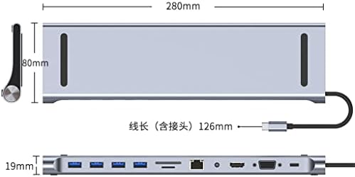 LHLLHL 11 во 1 USB Hub Type C до 4K -компатибилен RJ45 SD/TF PD USB2.0 3.0 за адаптер за докинг станица за лаптоп