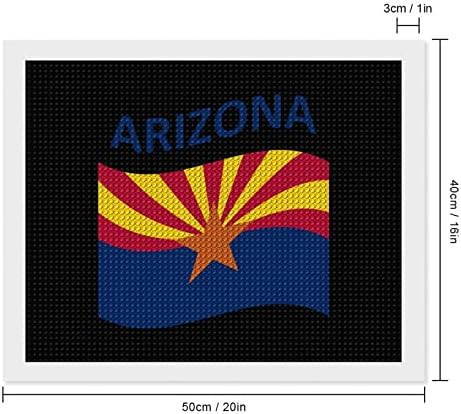 Знаме на Аризона Дијамантски комплети за сликање 5д DIY целосна вежба Rhinestone Arts Wallид декор за возрасни 16 x20