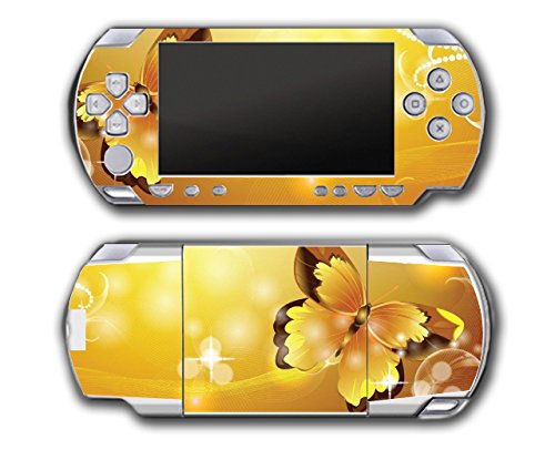 Прекрасна портокалова жолта пеперутка цветна уметност видео игра винил декларална налепница на кожата на Sony PSP PlayStation