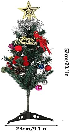 ДЕКИКА Исклучителни Божиќни Украсни Подароци, Мини Елка Од 24 Инчи Со Повеќебојни Светла Минијатурна Вештачка Елка Со Украси Најдобри