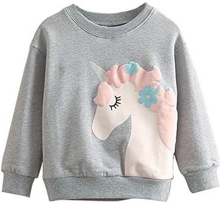 Welaken Unicorn Sweatshirts за девојчиња дете и деца II II мало девојче врвови џемпери и дуксери