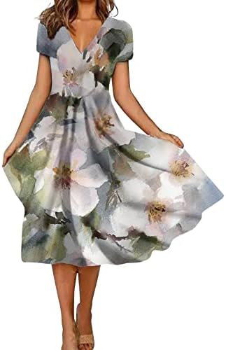 Etkia mid фустан женски обичен туничен фустан со краток ракав против вратот фустани со долг ракав Зимски фустан