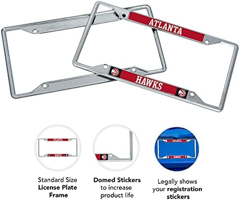 Атланта Хокс Тим Нба Метална Рамка За Регистарски Таблички За Предниот Или Задниот Дел На Автомобилот Официјално Лиценцирана