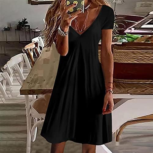 Fragarn Beachy фустани за жена, женски летен обичен печатење секси со ракави без ракави, голем замав, лабав фустан од елек