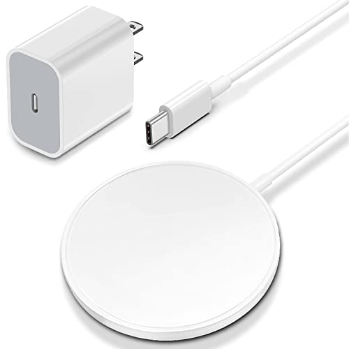 Магнетски безжичен полнач ， 3,3ft 【Apple MFI Сертифициран】 15W Брзо безжично полнење подлога USB C безжичен полнач iPhone со