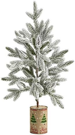 Скоро природно 28in. Собрано Божиќно вештачко дрво во декоративен планер, зелена боја