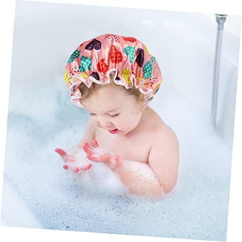 Healeved 3pcs Children's Shower Cap Bath Hat for Toddlers Shower Caps for Kids Satin Bonnet for Kids Reusable Shower Caps Satin Shower