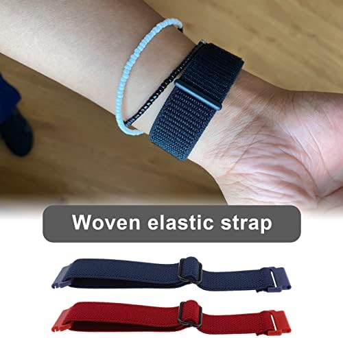 2PCS Еластична лента за часовници компатибилен со Fitbit Versa/Versa 2/Versa Lite/Versa Nylon Sport Loop Stretch Band SmartWatch