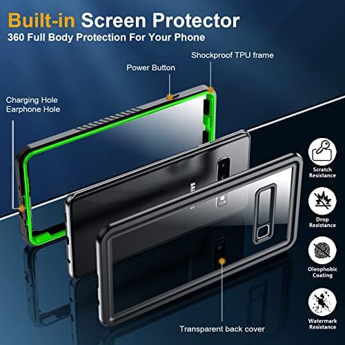 Темдан За Случајот Samsung Galaxy S10, [со Вграден Заштитник на Екранот &засилувач; Заштитник На Камерата][Водоотпорен На Целото