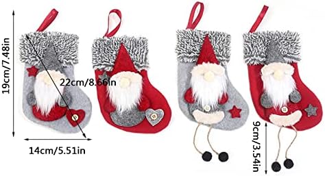 Голем панел за стакло на дамки Божиќни чорапи Големи чорапи Класична шумска фигура Божиќна порибна торба за бонбони Божиќни украси