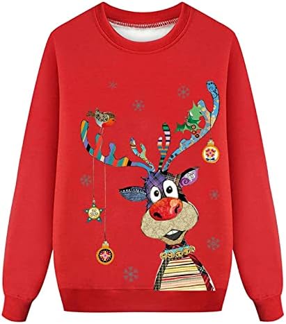 Божиќни семејни џемпери за појавување на комплети со долг ракав Божиќ и ќерка Санта екипаж џемпери смешни семејство црвено
