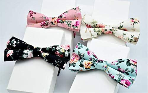 Andongnywell памук шема лак вратоврска печатена цветна врата на вратот Елегантни прилагодливи пред-врзани лакови за момчиња за мажи