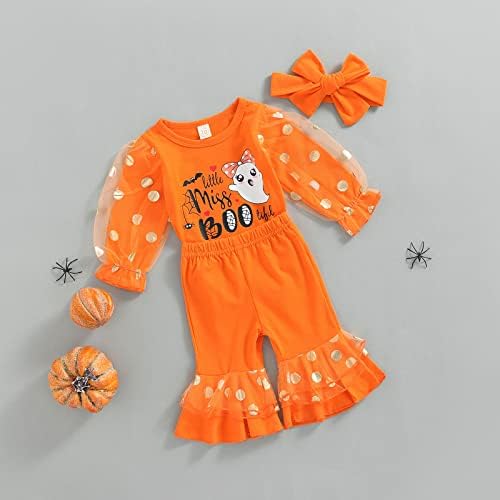 3 парчиња бебе девојче Дејзи облека од мрежи за крпеница ромпер карорал цветни панталони поставени симпатични новороденчиња есен зимска