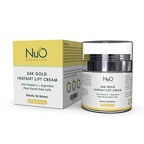 Nuorganic 24k злато Инстант крем за лифт со матични клетки и витамин Ц - Навлажнувач за зацврстување на стареење и кожа за сите типови на