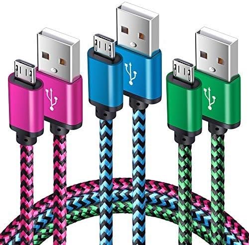 Micro USB кабел за полнење [3FT/3PCS], Ailkin Android Charger Брз долг плетенка кабел за Samsung, Kindle Fire, Xbox, Sony, PlayStation,