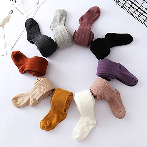 Бебешки хеланки за порибување на дете девојче чорапи хулахопки за девојчиња деца зимски плетени хеланки 08 5 пакувања BlackWhiteyellowpinkdPurple