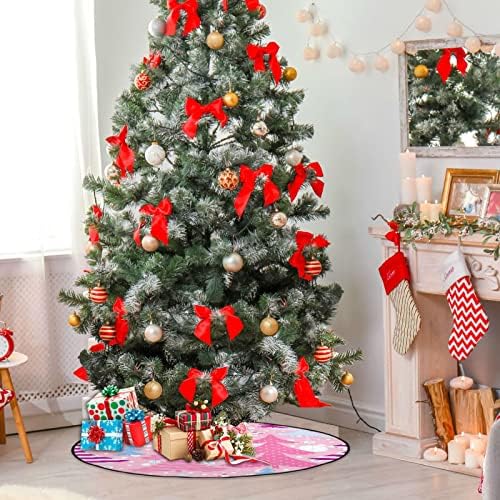 Купида Божиќни розови дрвја новогодишни душеци за новогодишно дрво, водоотпорно здолниште на дрво, креативно Божиќно дрво дрвја држач
