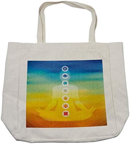 Амбесон, шарена торба за купување, дигитално женско тело во боја на градиент со дизајн на централни точки, еколошка торба за еднократно користење