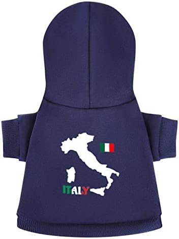 Италија мапа со знаме на кучиња кучиња, симпатична качулка, џемпер, миленичиња облека, облека со капа со капа