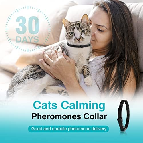 Смирувачка Јака За Мачки 4 Пакување Смирувачки Јаки За Мачки Олеснување На Анксиозноста Трае 30 Дена Феромонска Јака За Мачки Прилагодлива