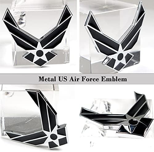 DSYCAR 3D метална значка црна американска воздушна сила хром автоматски амблем автомобил декорална воена УСАФ налепница - Бонус 4