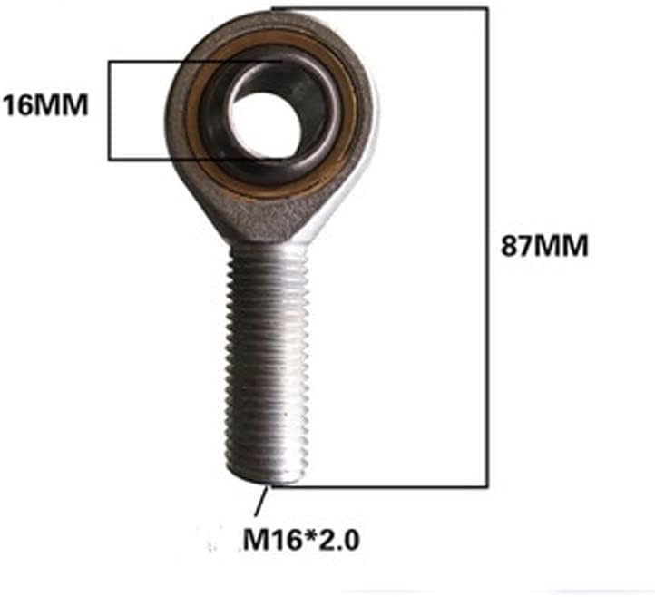2pcs m16*2 нишка од лева рака 16 mm*87mm Fisheye конектор завртка завртка за нокти на завртки за нокти, завртки за завртки за