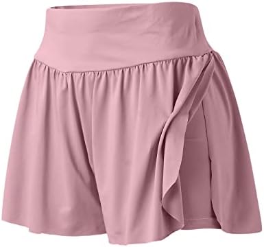 Seaintheson luctring Comfy Elastic Shorts Shorts Women 2 in 1 Flowy Shorts Shorts Дами Активна салата за атлетска облека