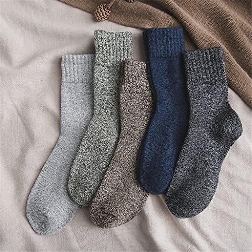 Лиуз 5 пар/многу машки волна чорапи ленти случајни зимски топли чорапи машки долги чорапи