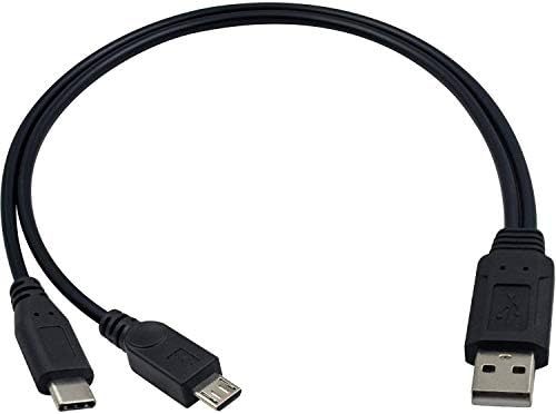 Кабел за мулти полнење на Duttek, Мултифункционален 2 во 1 кабел за полнење, USB 2.0 A до USB Type C и кабел за кабел за полнење