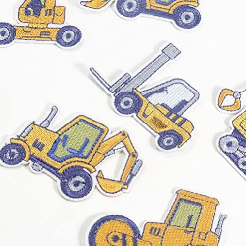 Sewroro 7pcs инженерско возило железо на закрпи автомобил камион деца шијат на закрпи извезена декорација Поправка на значка Апликација за DIY