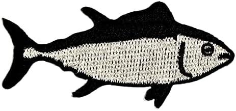Kleenplus 3 парчиња. Лосос риба закрпи налепница уметност лосос рибарски рибар цртан филм лепенка знак симбол костум маица јакни фармерки