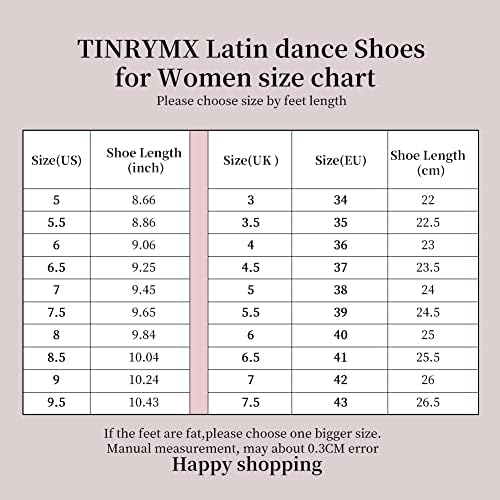 Tinrymx Латински танцувачки чевли жени Rhinestones Tango Salsa Performance Ballroom Party Shoes, Model-L432/L506