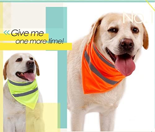 2-пакувања кучиња бандани рефлексивни шамии на кучиња велкро кучиња бандана мачка жолта и портокалова l