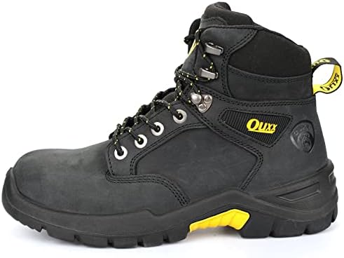 Ouxx Работни чизми за мажи, чизми за безбедност на челични пети, ѓон против гума, отпорен на вода, Порон XRD, чипка нагоре
