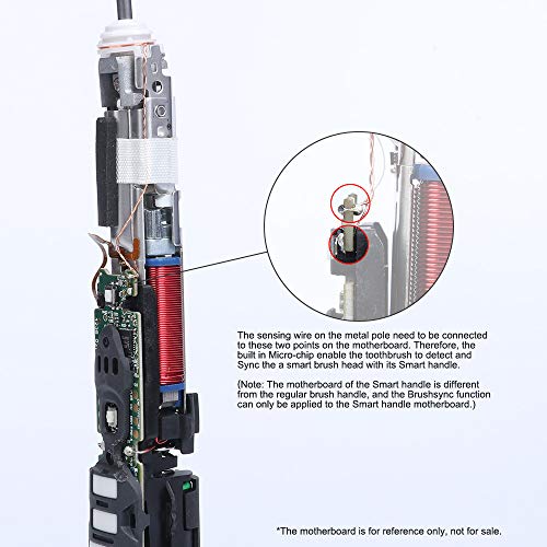 Милионски електричен мотор за вибрации на четка за заби за заби со сензорна жица компатибилен со Philips HX992X, HX993X, HX9957, HX6800,