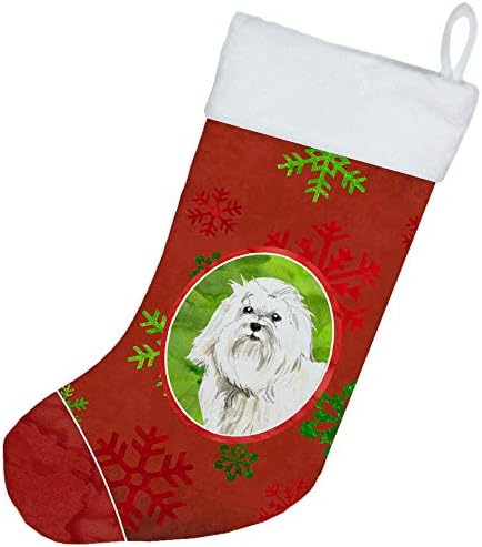 Каролина богатства CK4017CS Божиќни снегулки Малтешки Божиќно порибување, камин што виси чорапи Божиќна сезона забава Декорации за семејни празници,