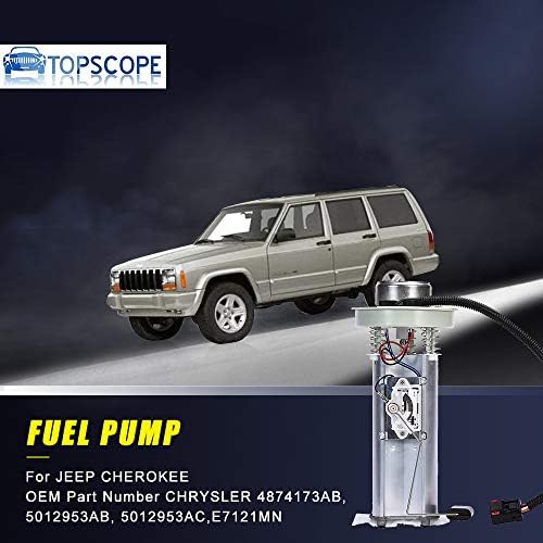 TopScope FP7121MN-Собрание на модулот за пумпа за гориво E7121MN одговара 1997-2000 Jeep Cherokee 2.5L-L4, 1997-2001 Jeep Cherokee 4.0L-L6